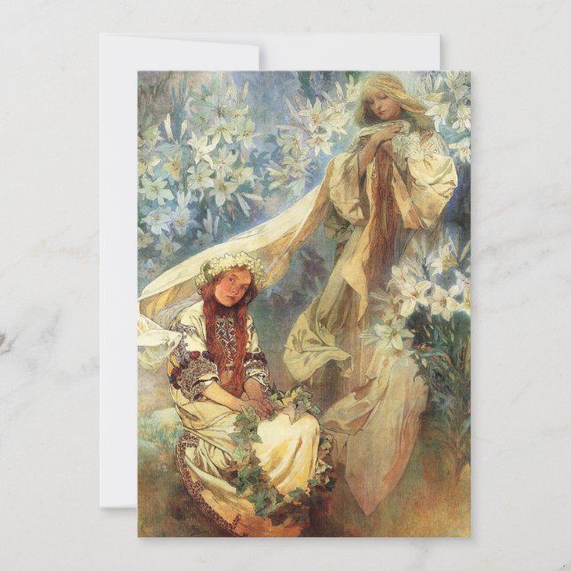 Alphonse Mucha Madonna des invitations de lis (Devant)