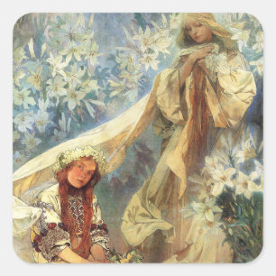 Alphonse Mucha Madonna des Stickers Lilies