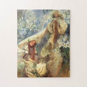 Alphonse Mucha Madonna du puzzle de lis