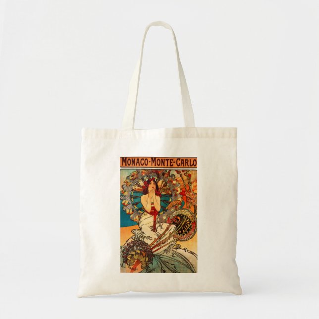 Alphonse Mucha Monaco Monte Carlo Tote Bag (Front)