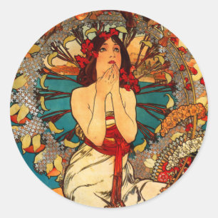 Alphonse Mucha Monte Carlo Stickers