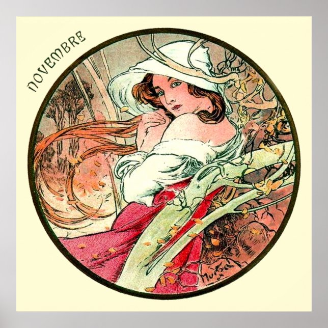 Alphonse Mucha Month Of November Poster (Front)