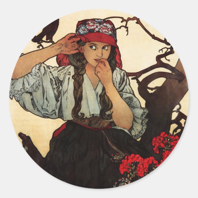 Alphonse Mucha Moravian Teachers Choir Stickers (Front)