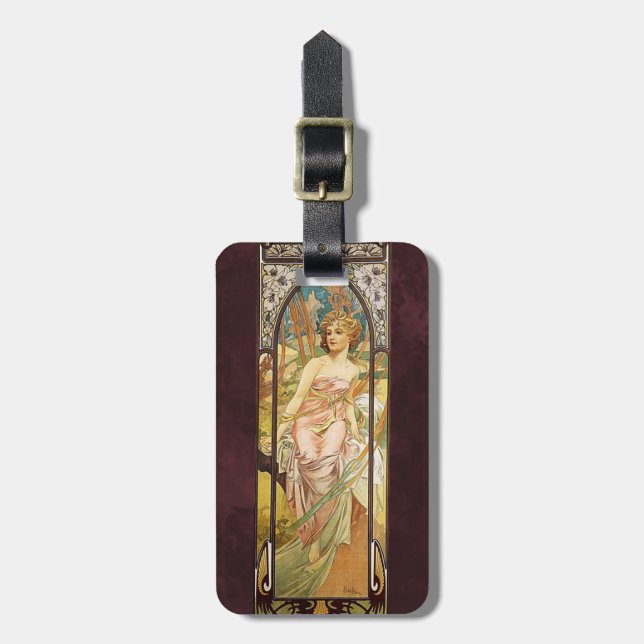 Alphonse Mucha, Morning Awakening Luggage Tag (Front Vertical)