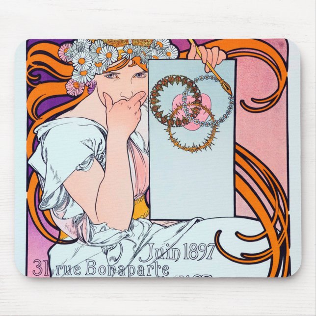 Alphonse Mucha Mouse Pad (Front)