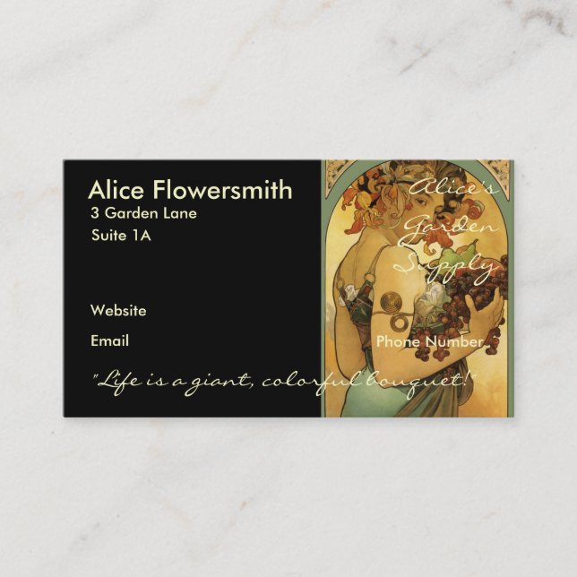 Alphonse Mucha Painting Business Card (Front)