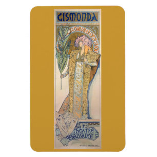 Alphonse Mucha Painting Magnet