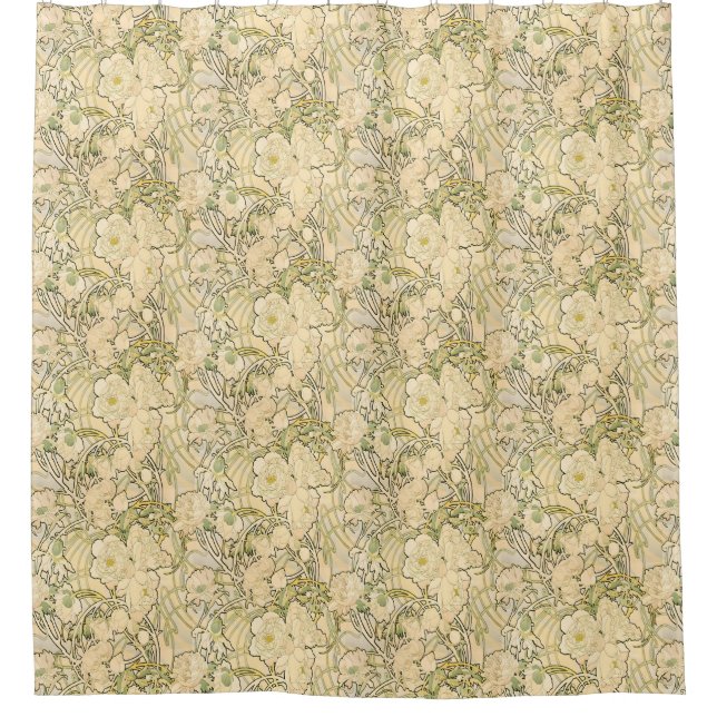 Alphonse Mucha Peonies Art Nouveau Floral Pattern (Front)