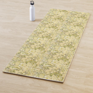 Alphonse Mucha Peonies Art Nouveau Floral Pattern Yoga Mat