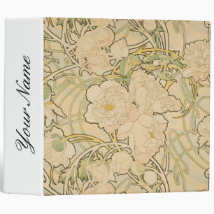 Alphonse Mucha Peonies Peony Roses Fawn 1897 Binder