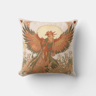 Alphonse Mucha - Phoenix Throw Pillow