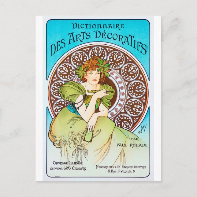 Alphonse Mucha Postcard (Front)