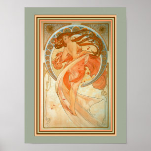 Alphonse Mucha Poster Art Nouveau 12 x 16