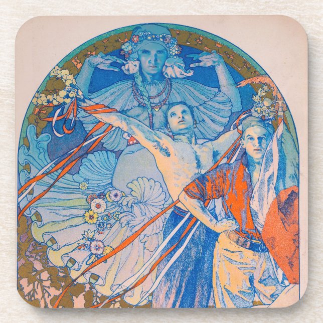 Alphonse Mucha Poster for Sokol Festival (1926) Coaster (Front)