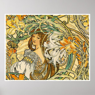 Alphonse Mucha Poster: Language of Flowers Poster