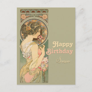 Alphonse Mucha Primrose CC0637 Carte postale Anniv
