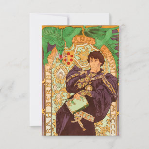 Alphonse Mucha Prince and Dragon Invitation