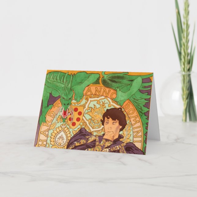 Alphonse Mucha Prince and Dragon Invitation (Front)