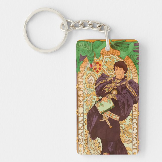Alphonse Mucha Prince and Dragon Keychain (Front)