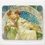 Alphonse Mucha Princess Hyacinth Art Nouveau Mouse Pad<br><div class="desc">Alphonse Mucha Princess Hyacinth Vintage Fine Art A beautiful Art Nouveau Lady. Alfons Mucha, often known in English and French as Alphonse Mucha, was a Czech Art Nouveau painter and decorative artist, known best for his distinct style. He produced many paintings, illustrations, advertisements, postcards, and designs. Princess Hyacinth is a...</div>