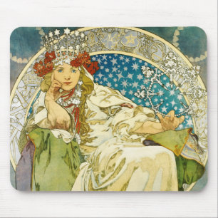 Alphonse Mucha Princess Hyacinth Art Nouveau Mouse Pad