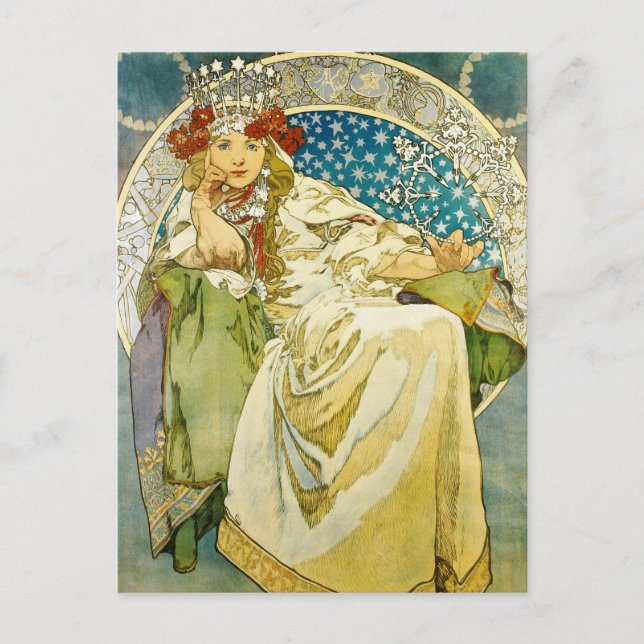 Alphonse Mucha Princess Hyacinth Art Nouveau Postcard (Front)