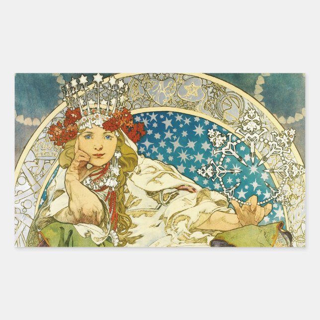 Alphonse Mucha Princess Hyacinth Art Nouveau Sticker (Front)