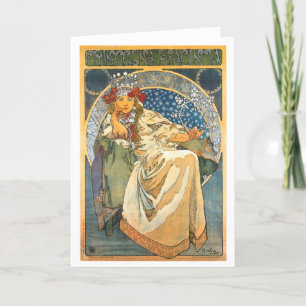 ALPHONSE MUCHA "PRINCESS HYACINTH" CARTE DE SALUT