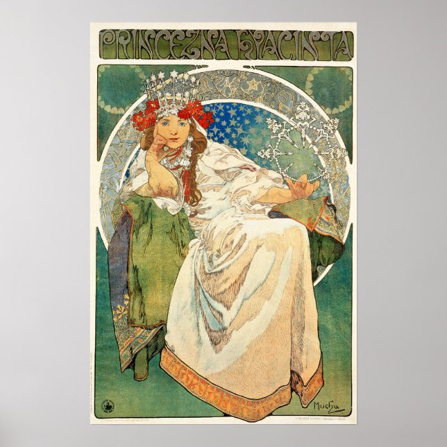 Alphonse Mucha Princess Hyacinth Poster (Front)