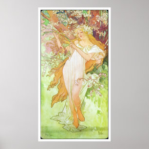 Alphonse Mucha Printemps/Spring, 1896 Poster