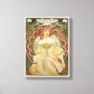 Alphonse Mucha Rêverie Daydream CC0103 Art Nouveau Canvas Print