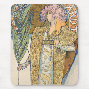 Alphonse Mucha - Sarah Bernhard Painting Mouse Pad