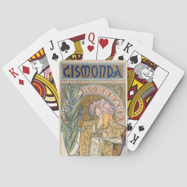 Alphonse Mucha - Sarah Bernhard Painting Playing Cards (Back)