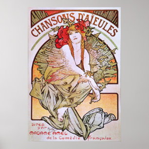 Alphonse Mucha. Songs D'Aieules, c.1898 Poster