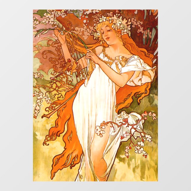 Alphonse Mucha Spring Window Cling (Sheet)