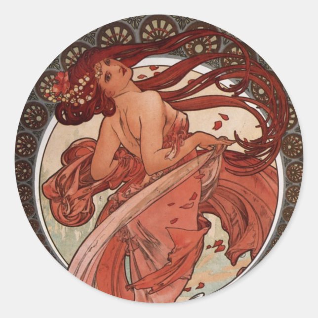 Alphonse Mucha, Sticker "Danse" (Devant)