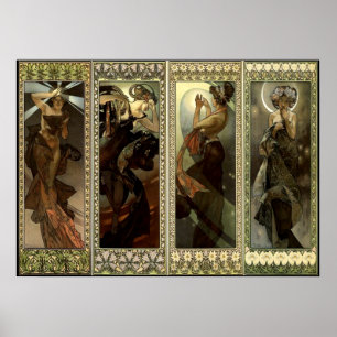 Alphonse Mucha Stunning Art Nouveau Woman #34 Poster