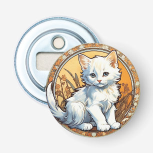 Alphonse Mucha Style Cat Bottle Opener