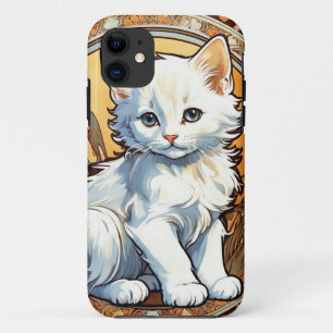 Alphonse Mucha Style Cat iPhone 11 Case