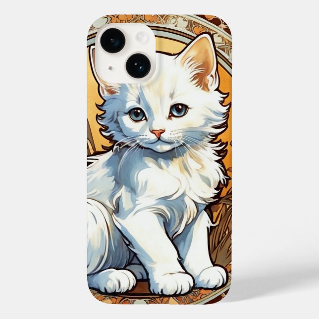 Alphonse Mucha Style Cat Case-Mate iPhone Case (Back)
