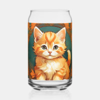 Alphonse Mucha Style Chat orange