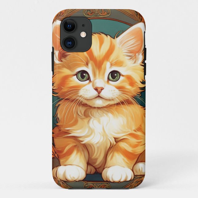 Alphonse Mucha Style Orange Cat Case-Mate iPhone Case (Back)
