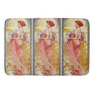 Alphonse Mucha Summer Bath Mat