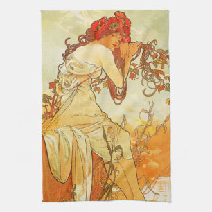 Alphonse Mucha Summer Kitchen Towel