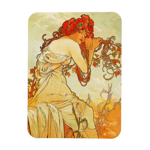 Alphonse Mucha Summer Magnet