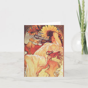 Alphonse Mucha Sunflower Card