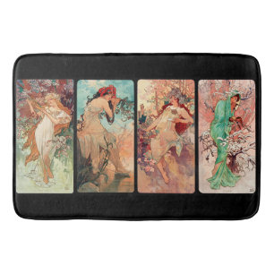 Alphonse Mucha, The Four Seasons (1896) Bath Mat