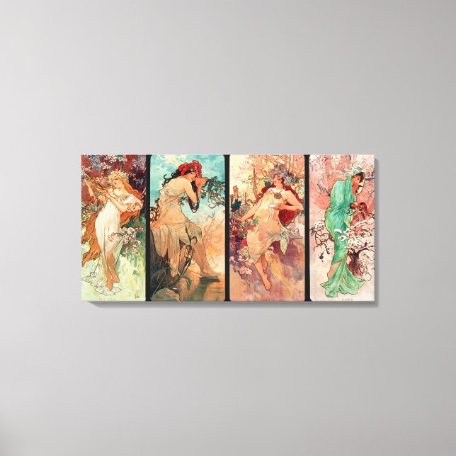 Alphonse Mucha, The Four Seasons (1896)  Canvas Print (Front)