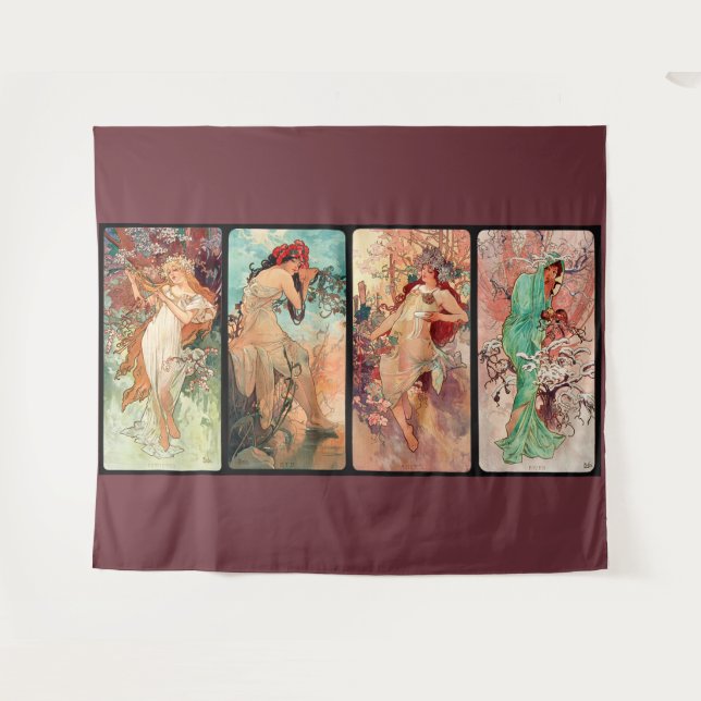 Alphonse Mucha, The Four Seasons (1896)  Tapestry (Front (Horizontal))