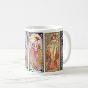 Alphonse Mucha , The four seasons, 1900 Coffee Mug